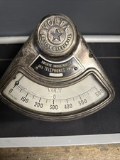 Antico Amperometro Volta IN Ottone Meylan di D'Arsonval Société Cellulari