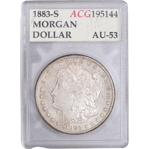 1883-S $1 Morgan Silver Dollar ~ Accugrade AU - Cleaned