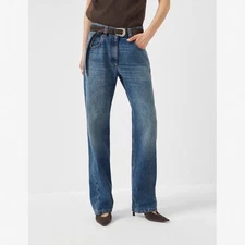 Brunello Cucinelli Womens Classic Retro Thin High Waist Straight Trousers