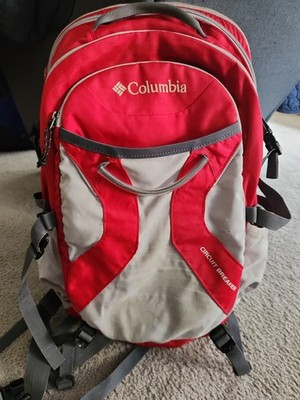Columbia Circuit Breaker Backpack Gray Red Travel School So Many Pockets Divider
