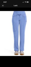 INFINITY CHEROKEE STRAIGHT LEG DRAWSTRING WOMENS SCRUB PANTS M New NWT Ceil Blue