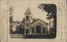 NY New York Church With Bell Tower Original Vintage Real Photo Postcard RPPC