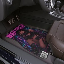 Cyberpunk Anime Girl Car Floor Mat 1 Pc Y2k Jdm Car Girl Decor Accessories