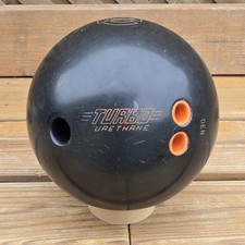 Vintage 16 Lb Ebonite TURBO URETHANE 4.5" Span Black Bowling Ball