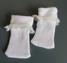 White Knit Socks with Lace Trim to fit 18 inch Dolls Baby Dolls