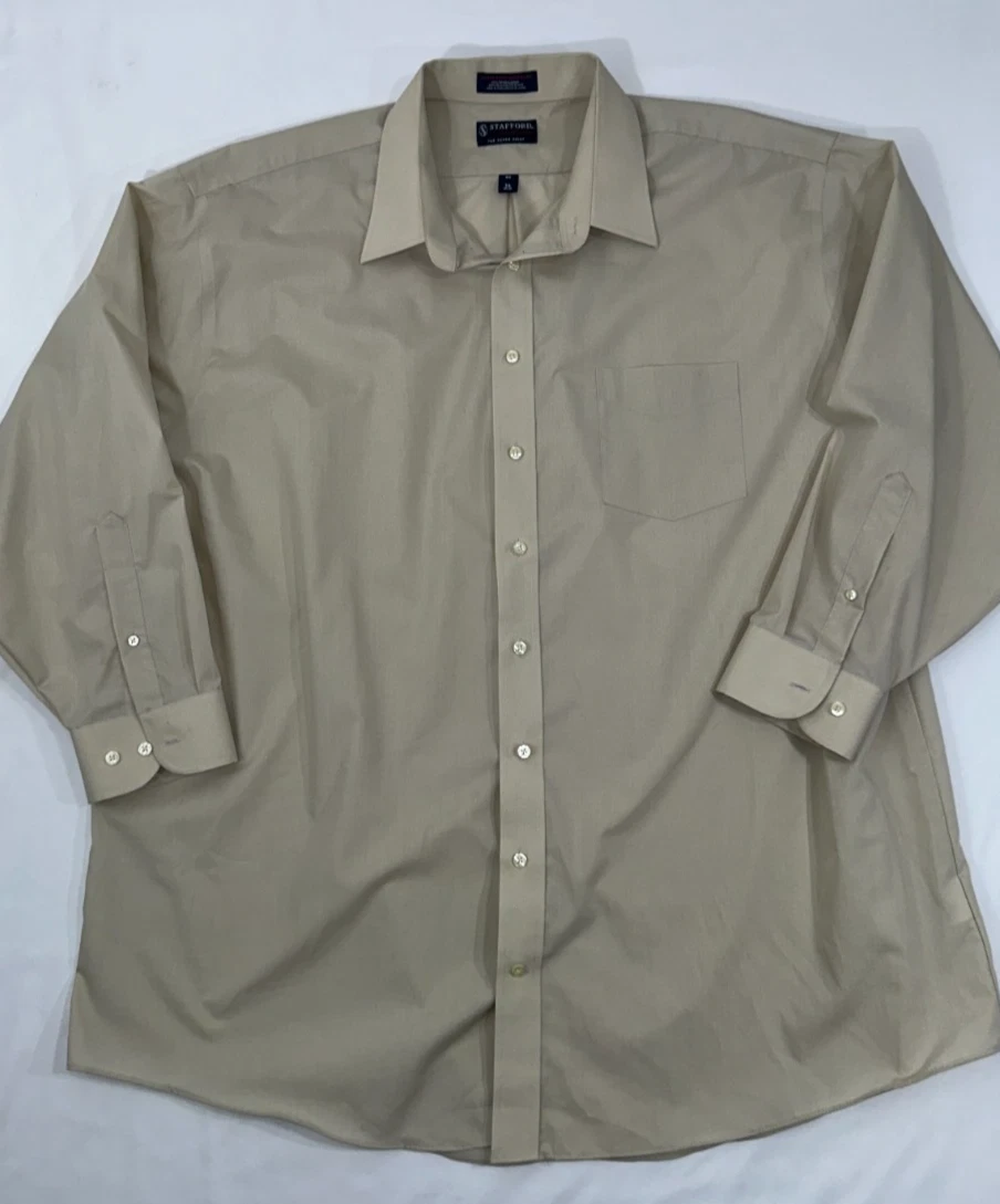 mens dress shirt 19 34 35 G-style USA Men's Regular Fit Long Sleeve Solid Color Dress Shirts, Size: 3XL (19-19.5) Sleeve: 34/35, Blue