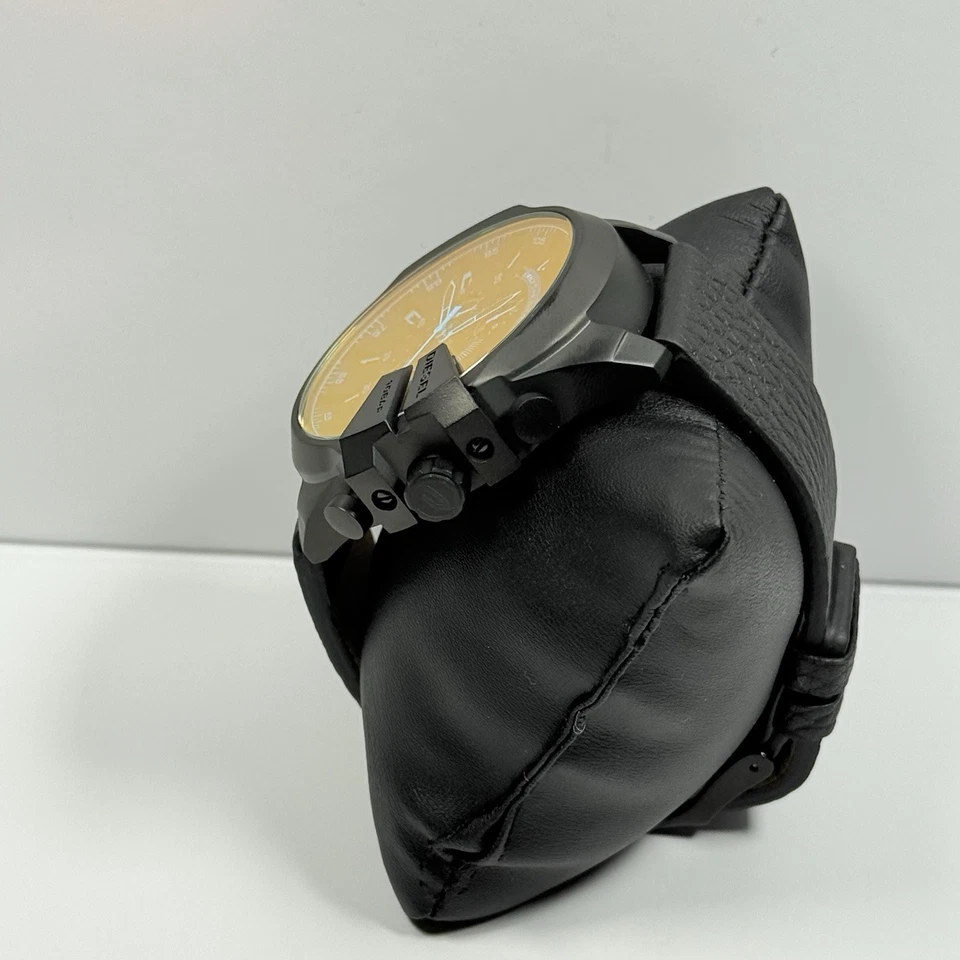 Diesel DZ4323 Mega Chief Men's Black Leather Strap Chronograph Watch 59X51mm - Image 3 of 4