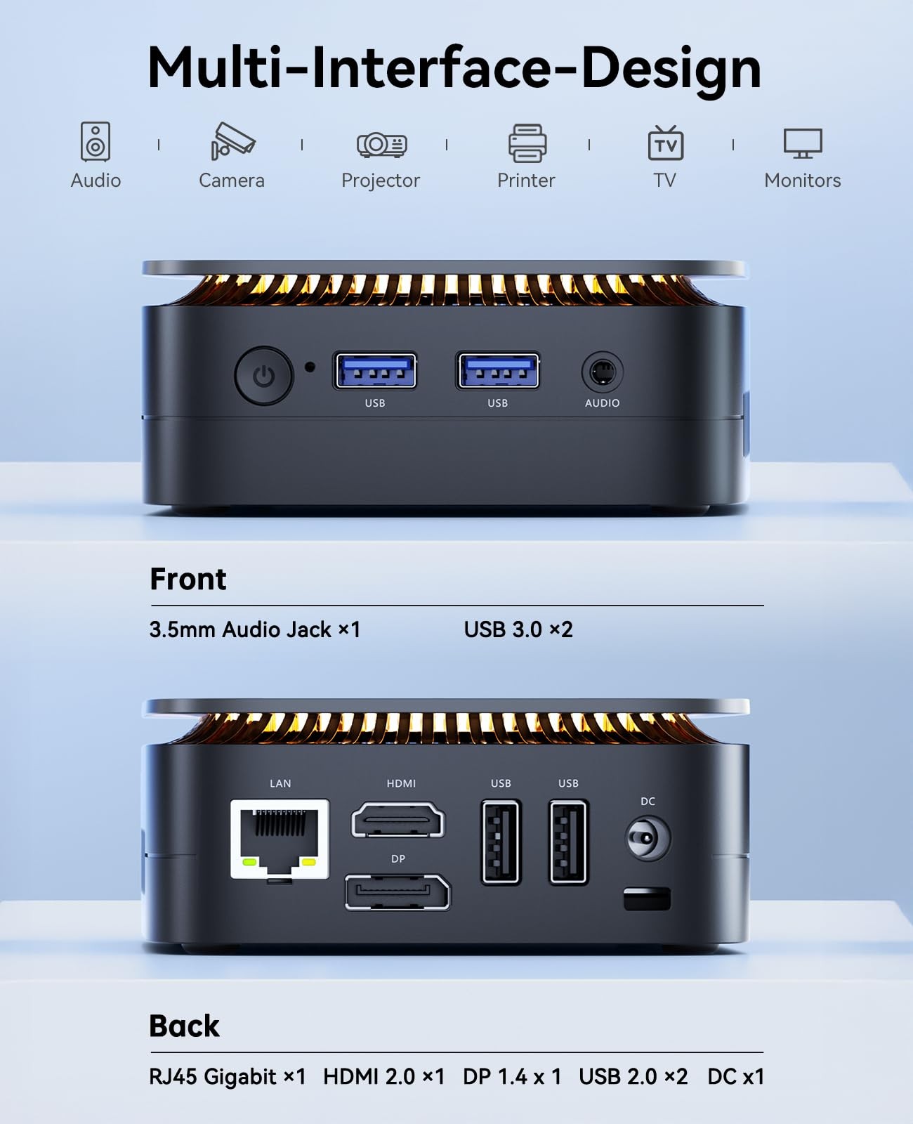 KAMRUI Essenx E1 Mini PC, N95 Processor up to 3.4GHz, 12GB LPDDR5 RAM 256GB M...