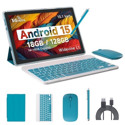 Android 15 Tablet, 10 Inch 18GB RAM+128GB ROM/ 2TB Expandable Tablet, 2.0GHz ...