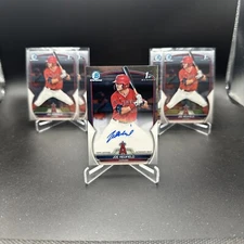 2023 Bowman Chrome Joe Redfield Auto And 4 CHROME BASE RC Los Angeles Angels