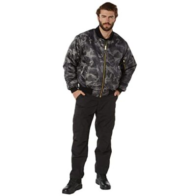 Rothco Black Camo MA-1 Flight Jacket 73330 - XS | eBay