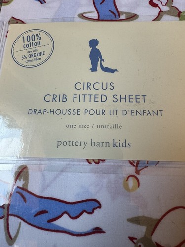 Pottery Barn Kids CIRCUS Animals Big Top Crib Baby Nursery FITTED SHEET - Picture 4 of 8