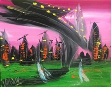 NEW YORK CITY ART CANVAS IMPRESSIONIST IMPASTO ARTIST  Original Oil Painting