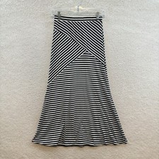 Y2K Vintage Midi Maxi Skirt XS Small Black White Striped McBling Boho Grunge