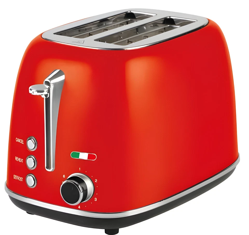Vintage-Style Electric 2-Slice Toaster – Stainless Steel & Retro Design - image 2 of 4