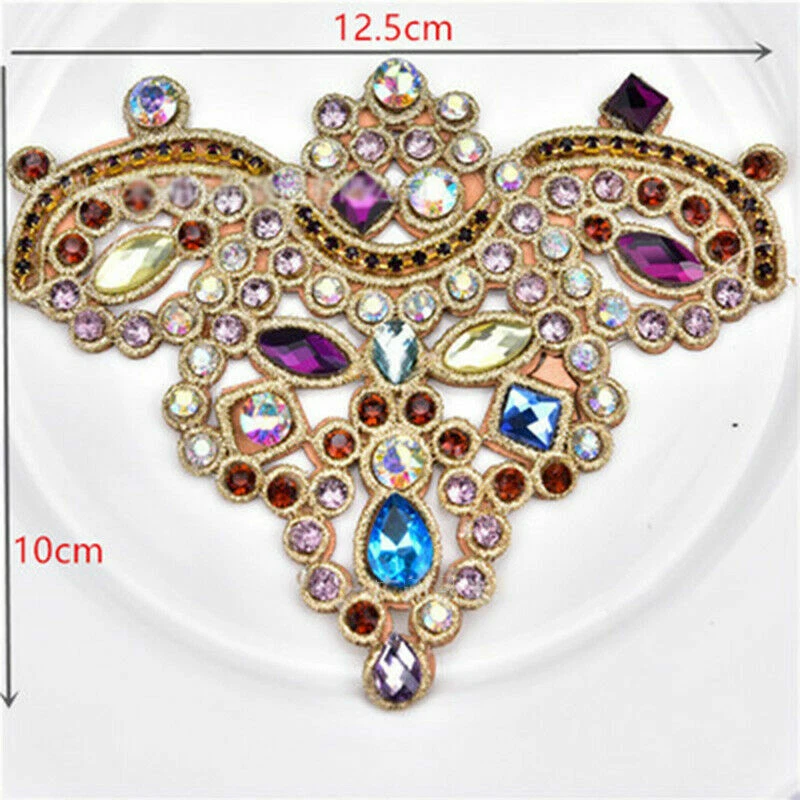 DIY Rhinestone Applique Beaded Sew Iron on Crystal Trim Chain Bridal Shoes Decor - Image 3 of 4