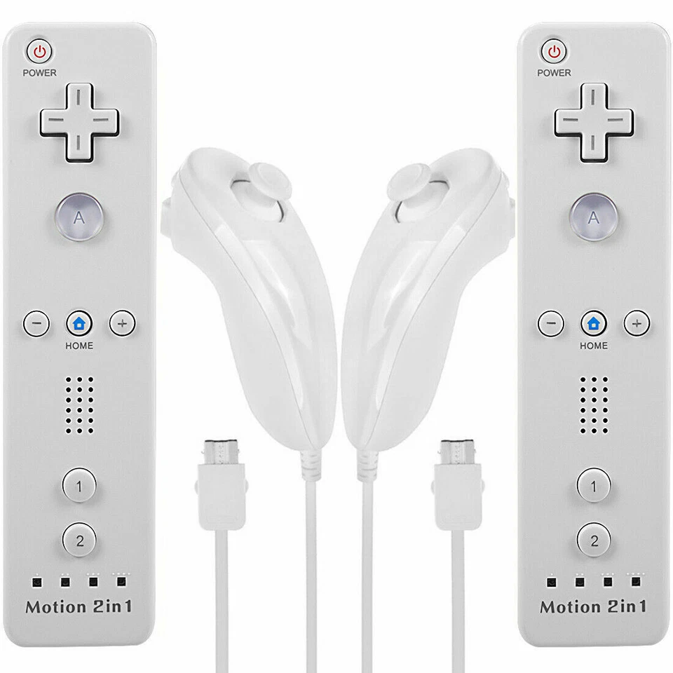 2in1 Built-in Motion Plus Remote Nunchuck Controller For Nintendo Wii Wii U 2PCS - Image 4 of 4