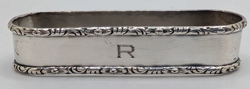 Vintage Lunt Sterling Silver Napkin Ring "R" initial engraving