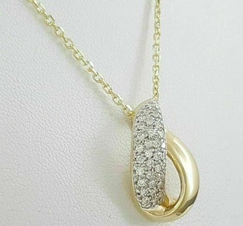 Round Lab Created Diamond Pendant with Chain 14K Yellow Gold Plated for Women's - Picture 3 of 6