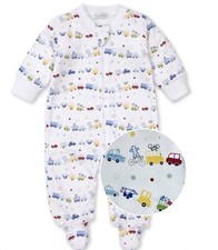 Kissy Kissy Baby Footie Zip Sleeper Peruvian Pima Cotton Bumper Cars 0-3 Months