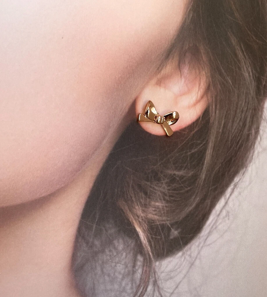 Kate spade rose gold bow earrings sale