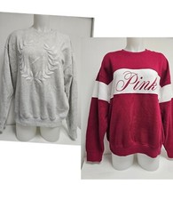 Victoria's Secret Pink Ivy Fleece Pullover Sweatshirt New