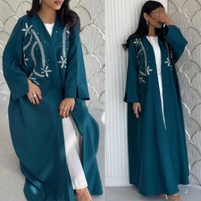 Long Dress Open Cardigan Abaya Women Kaftan Muslim Dubai Kimono Maxi Robe Islam