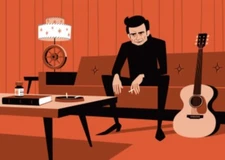 SHAG Josh Agle “Sunday Morning Coming Down” Johnny Cash Serigraph Art Print COA