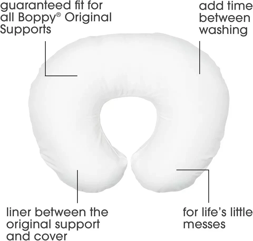 Forro de almohada de enfermería original Boppy, blanco brillante, lavable a máquina y limpiable Foto 4 de 4