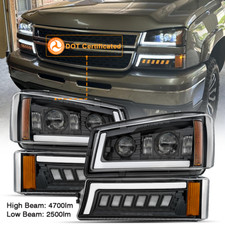 Led Drl Headlight Bumper Lamp Dot For 2003-2007 Chevy Silverado 1500 2500 3500