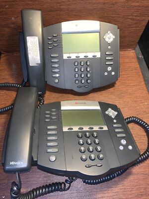 Lot of 2 Polycom SoundPoint IP 650 HD SIP Telephone NO POWER ADAPTER