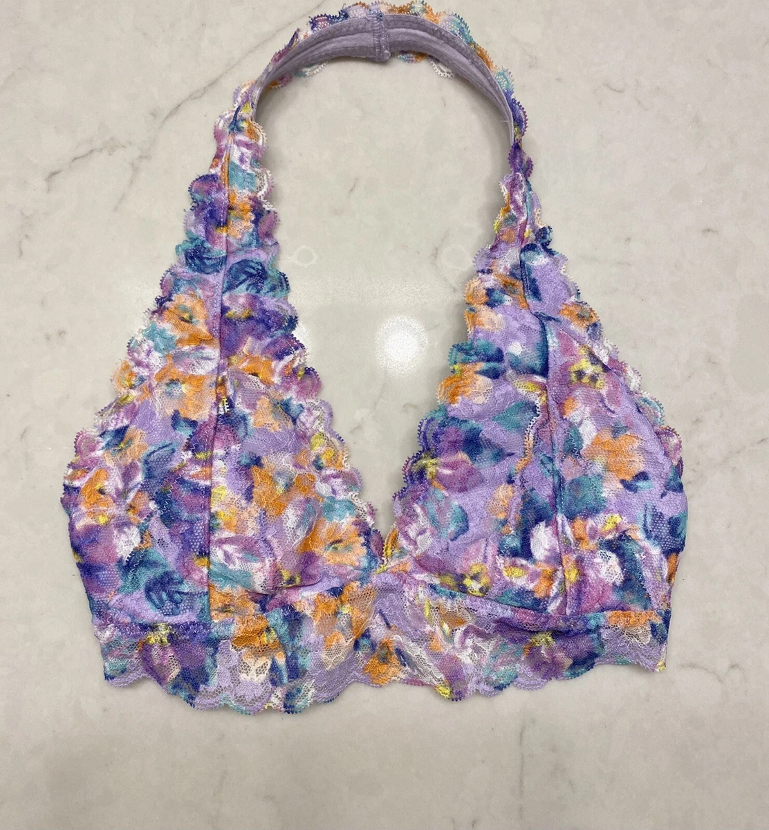 Årligt hovedlandet computer Gilly Hicks Hollister Bralette Multicolor Lace Halter XS | eBay