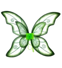 Mozlly Green Fairy Wings - 2 Layer Butterfly Pixie Fairy Wings - 20 inches