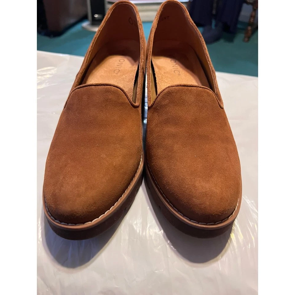 Zapatos informales sin cordones Vionic WILLA WEDGE TOFFEE de gamuza cómodos talla 8,5 Foto 2 de 4