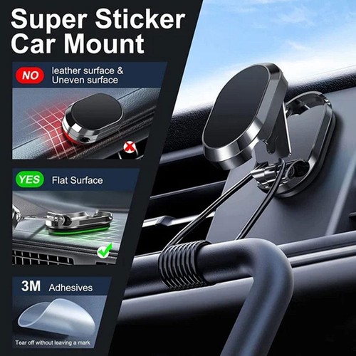 Alloy Folding Magnetic 360° Car Phone Holder Foldable Car Phone Mount 2024 - Zdjęcie 14 z 21