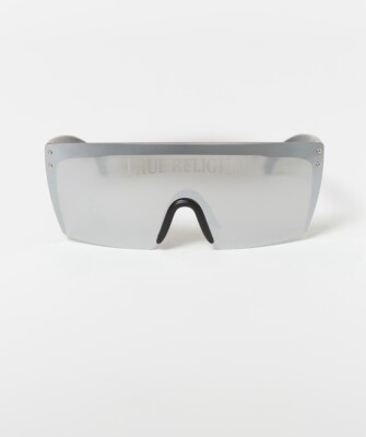 New TRUE RELIGION Shield Sunglasses White Acetate Rimless Metal Wide Leg New Original TRUE RELIGION Shield Sunglasses Black Acetate  main image 4