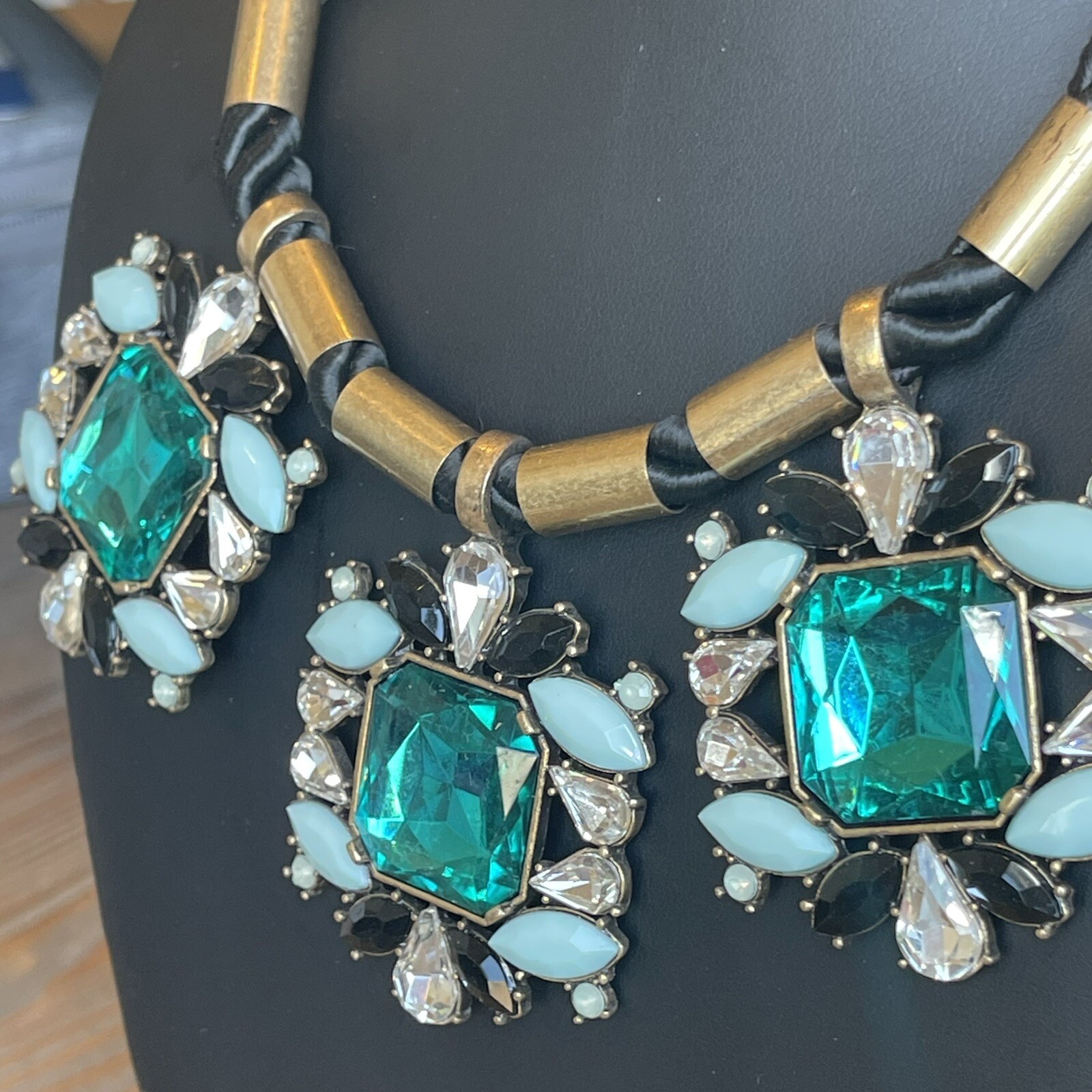 J Crew Large Bold Rhinestone Statement Fashion Co… - image 7