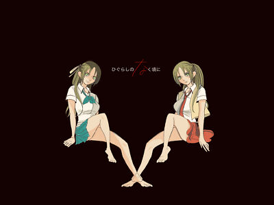 Anime Girls Higurashi No Naku Koro Ni Twins Long  Gaming Mat Desk 34715