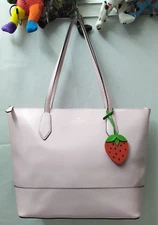 Kate Spade New York Light Pink Leather Double Handle Zipper Closure Tote Bag
