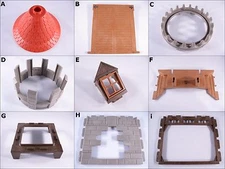 PLAYMOBIL VINTAGE 3666 CASTLE WALL DORMER PLATFORM ROOF EDGING PARAPET-CHOICE