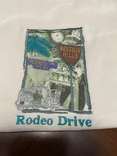 Vintage Beverly Hills Rodeo Drive  Embroidered T Shirt, size  M,   100% cotton.