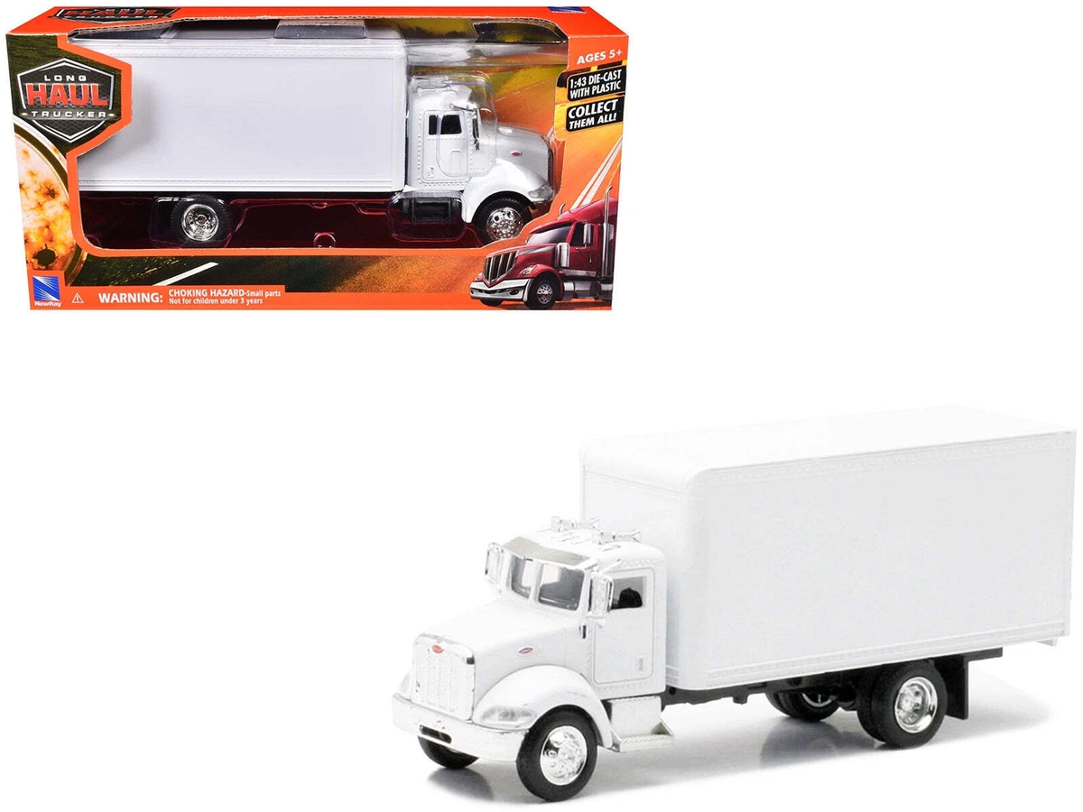 New Ray Camion Peterbilt Chrome Trailer - Modellino Da Collezione Scala 1/43