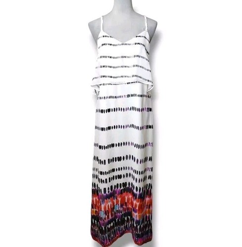 Quicksilver Silk Maxi Dress Womens Size M Beachy Boho Surf Vacation