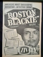 Boston Blackie Rare Original 1953 Promo Poster Ad Framed!