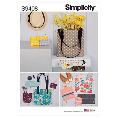 SIMPLICITY 9408 TASCHEN & KLEINES ZUBEHÖR Schnittmuster Fähigkeit: EINFACH