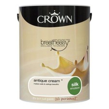 Crown 5L Silk Emulsion Paint Breath Easy For Walls Ceilings - All Colours  Cheap