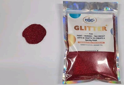 HQC 100g LASER RED GLITTER Nailart, Basteln, Malen, Holzlack, Fugenmörtel 