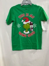 Dr. Seuss The Grinch "This Is Me Being Good" Boys' Graphic T-Shirt SZ S ,XL New