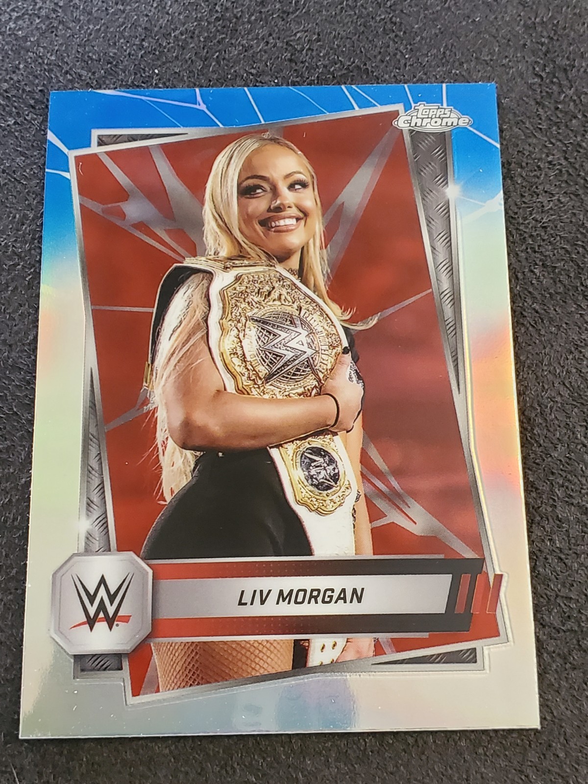 2025 Topps Chrome WWE Red & Blue Refractor Liv Morgan #146