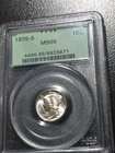 1935 S Mercury Dime PCGS MS 65 OGH